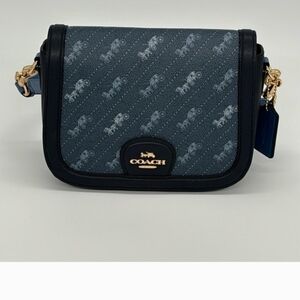 Coach Saddle Bag with Horse and Carriage Dot Print